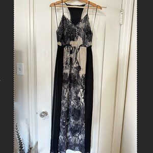 Miss Selfridge Maxi Double Slit Snake Skin Dress